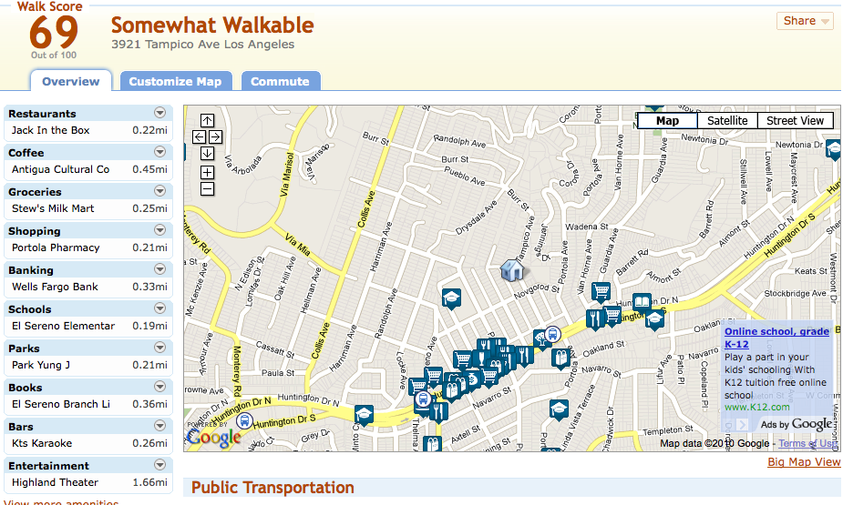 Walk Score for 3921 Tampico