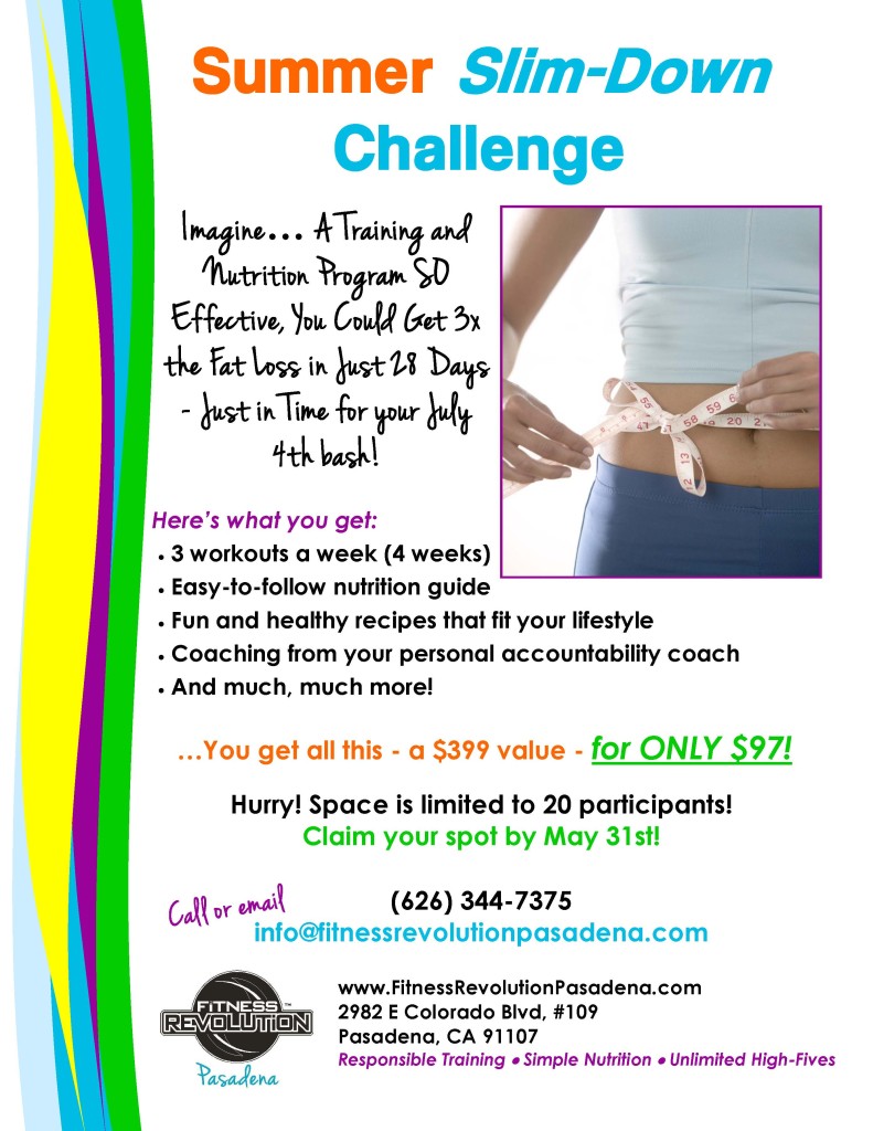 Fitness Revolution Pasadena Summer Slim-Down Challenge 