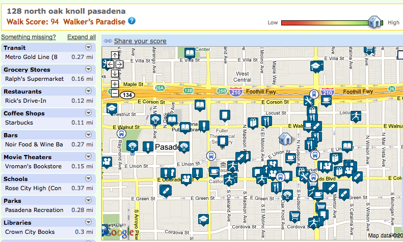 Walk Score for 128 North Oak Knoll - Quattro Blu