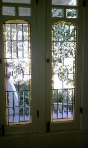 Altadena Craftsman home has leaded glass.