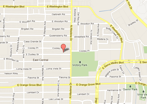 2453 East Dudley Pasadena California - Google Map