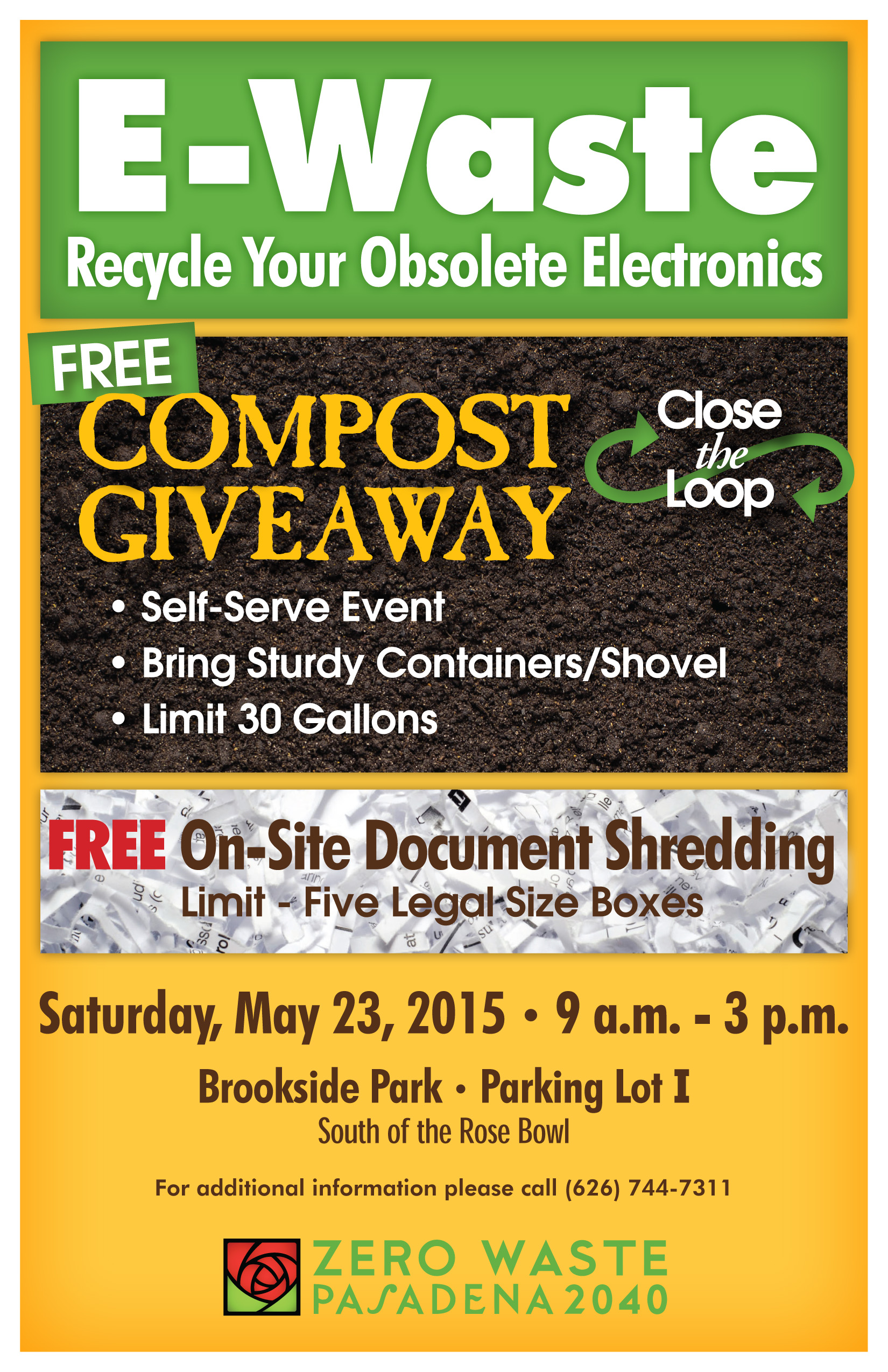 E-Waste Recycling, Document Shredding & Compost Giveaway Flyer May 2015-1